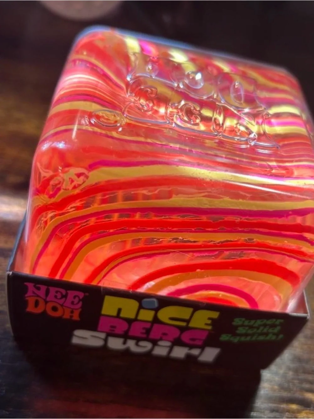 Nice Berg Swirl Squish - Nee Doh Brand Pink & Yellow XL